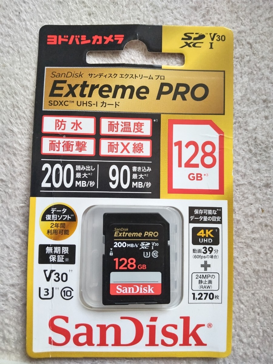  サンディスク 128GB SDXC Class10 UHS-I V30 読取最大200MB/s SanDisk Extreme PRO SDSDXXD-128G-GHJINの画像1