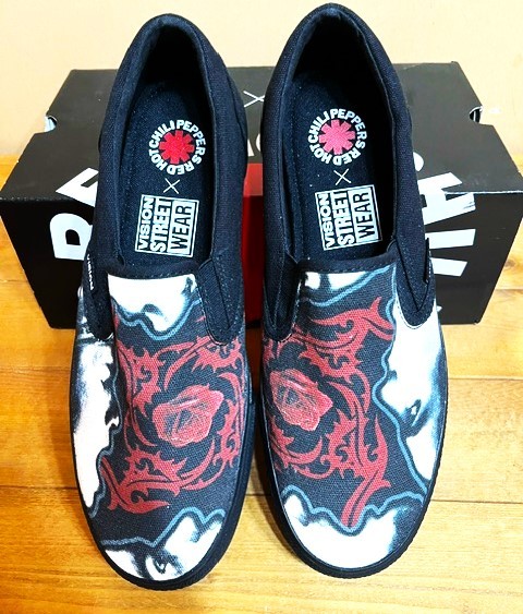 * ultra rare!!* new goods unused dead stock *RED HOT CHILI PEPPERSre Chile ×VISION slip-on shoes *BLOOD SUGAR SEX MAGIC*27.0