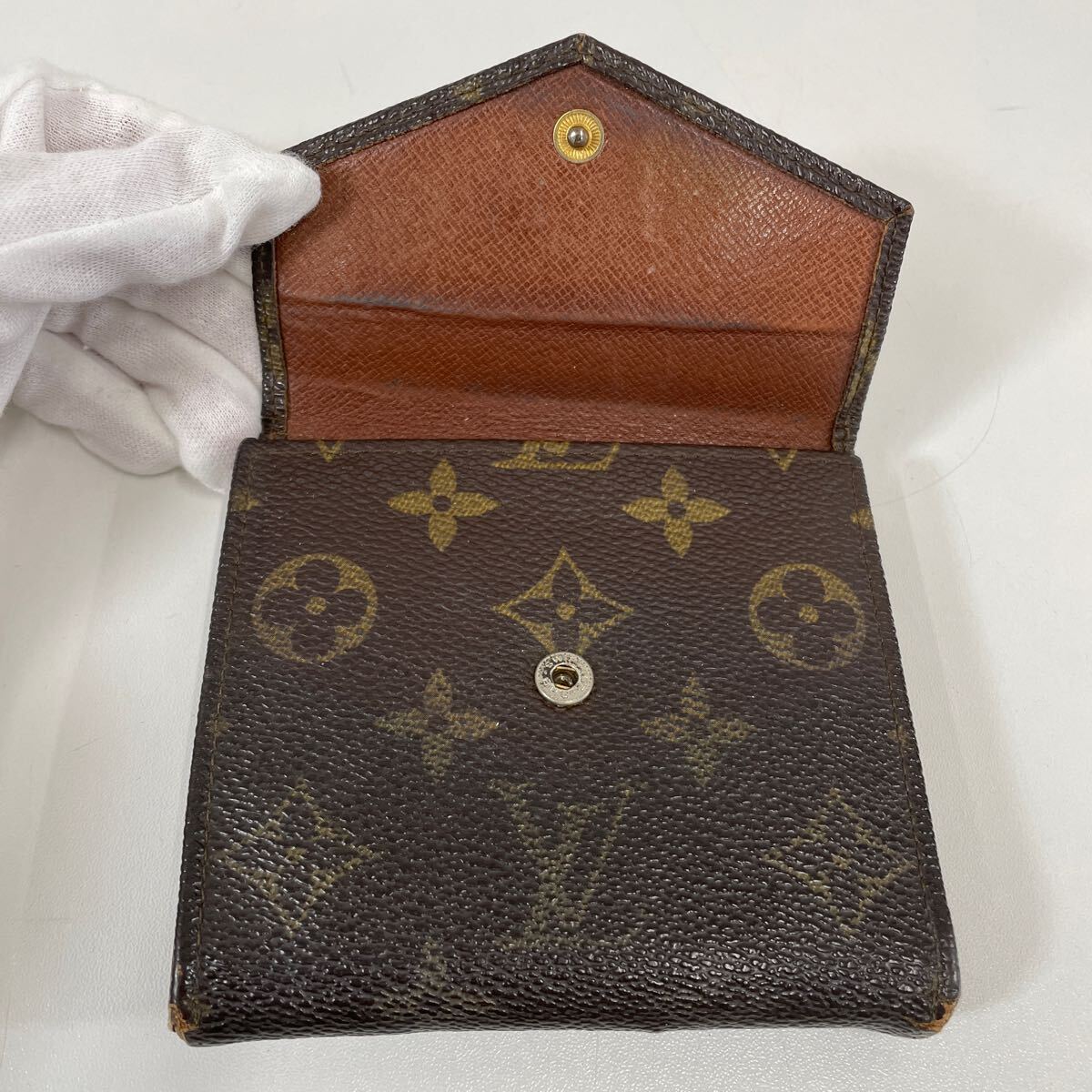 Z◎ LOUIS VUITTON ルイヴィトン モノグラム キャンバス ポルトモネ・ビエ・カルトクレディ 二つ折り財布 キズ汚れ有り_画像2