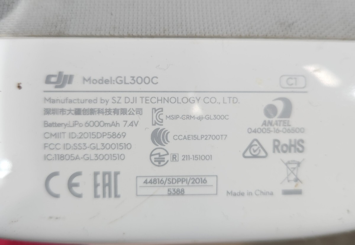 G☆ DJI ジェーシーアイ ドローン Phantom ファントム ドローン本体 WM330A コントローラー GL300C バッテリー 3個 通電確認済の画像10