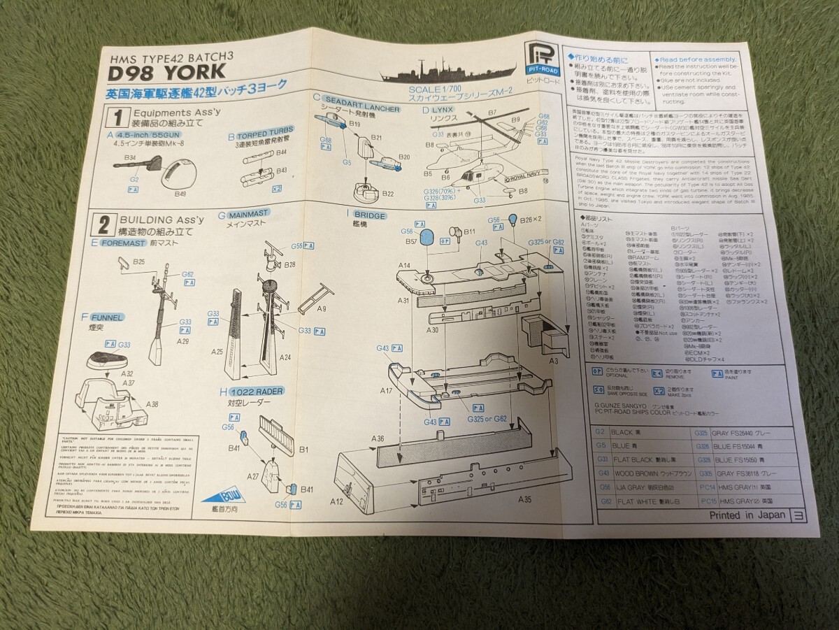 ピットロード スカイウェーブシリーズ 未組立て イギリス海軍42型ミサイル駆逐艦ヨーク_画像5