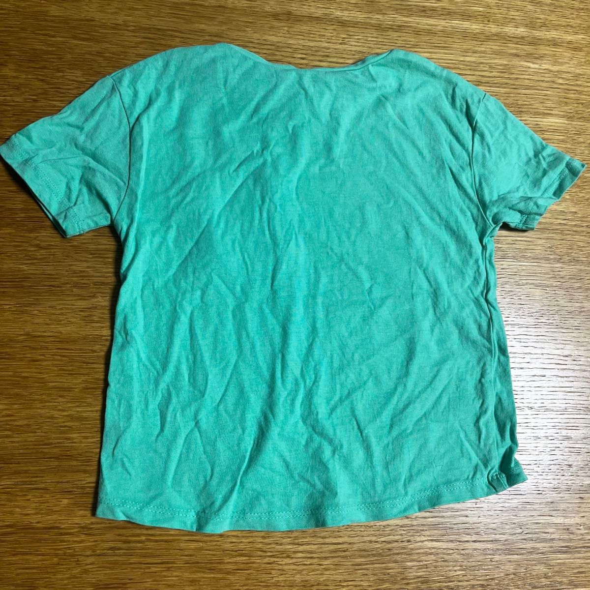 ZARA Tシャツ 胸フリルポケット グリーン 98