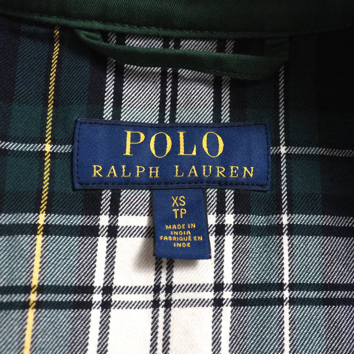 ラルフローレン　Ralph Lauren　ブルゾン　スイングトップ　グリーン　裏地チェック　美品　メンズ_画像3