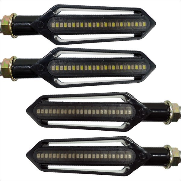 バイク 汎用 LED 流れるウインカー 4個セット 2pinリレー 白 ポジション デイライト 赤 ブレーキ YZF-R6 XJR400 CB400(X68) 送料無料/21_画像7