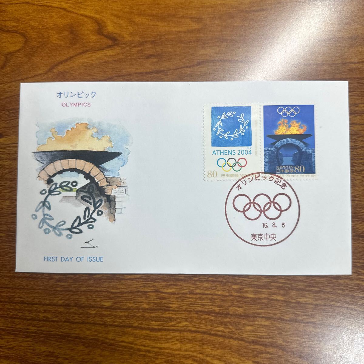  First Day Cover Olympic Heisei era 16 year issue memory seal 