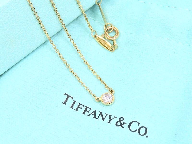 TIFFANY&Co ティファニー 750 ダイヤモンド バイザヤード ネックレス イエローゴールド_画像9