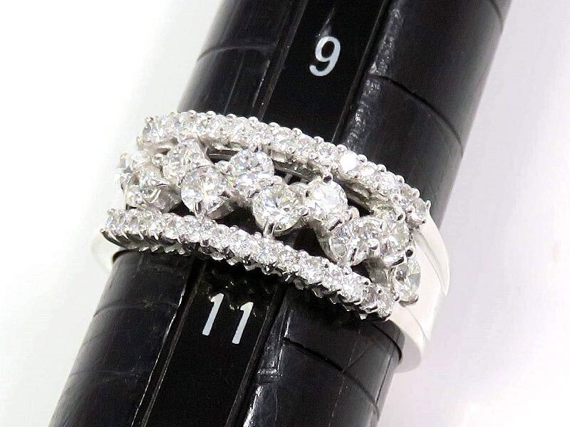 K18WG бриллиант 0.80ct кольцо #10 белое золото 