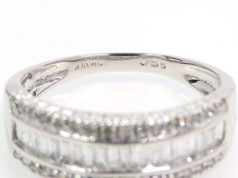 K18WG ダイヤモンド0.55ct リング 2種カット ホワイトゴールドの画像4