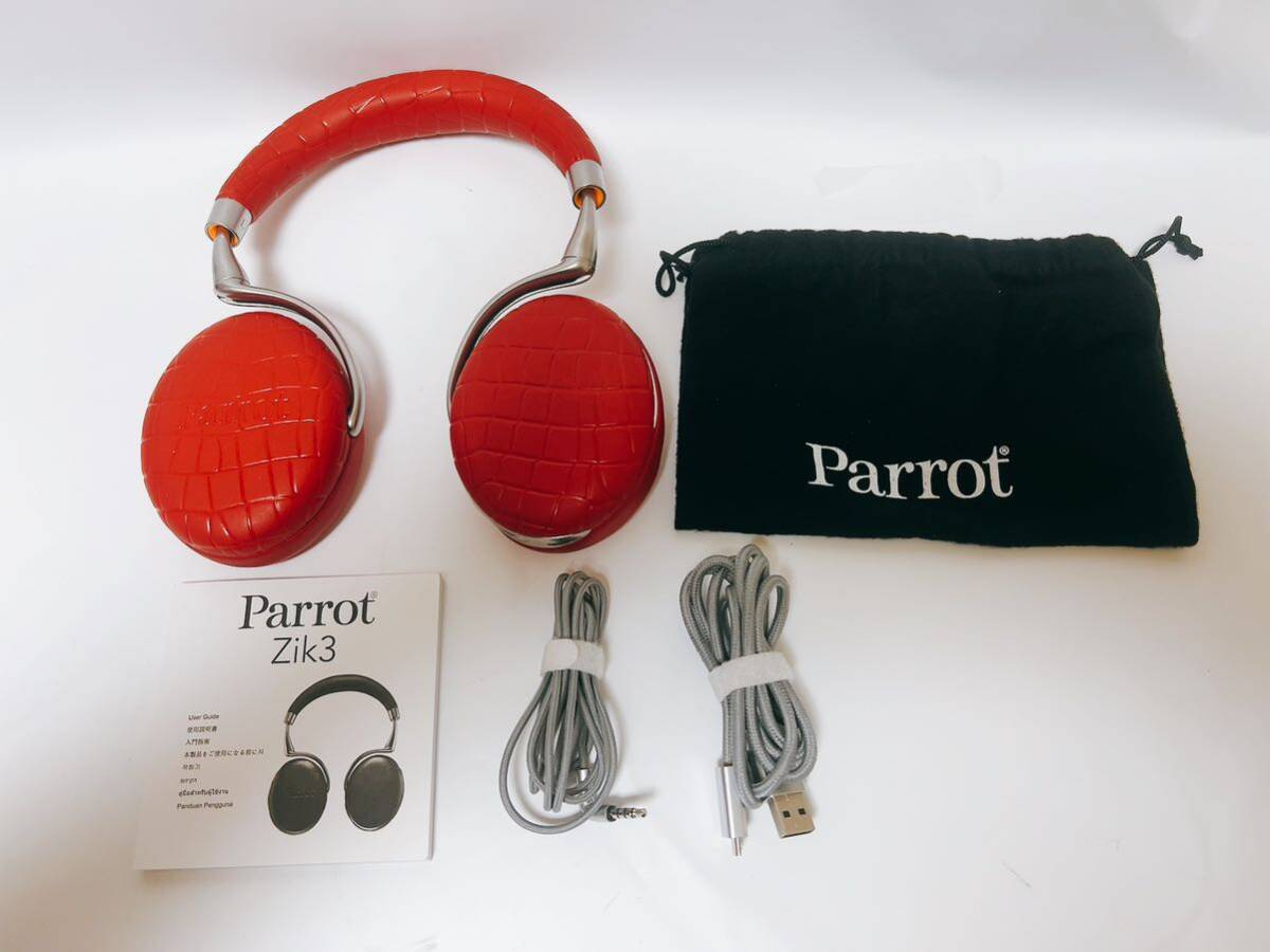 Parrot Zik 3 密閉型 ワイヤレスヘッドホン ノイズキャンセリング Bluetooth NFC Qiワイヤレス充電 Apple Watch対応 Red Crocodile の画像2