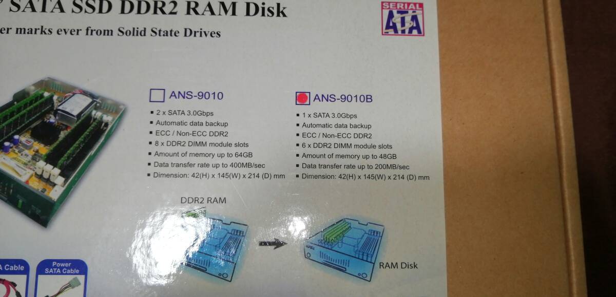 新品・未開封 ACARD ANS-9010B RAM ディスク ラム・ディスク RAM DISK DDR2 最大 48ＧＢの画像3