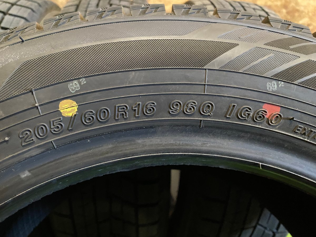 205/60R16 YOKOHAMA iceGUARD iG60 2023年製 イボ付き バリ山 スタッドレスタイヤ 4本セット K_画像7