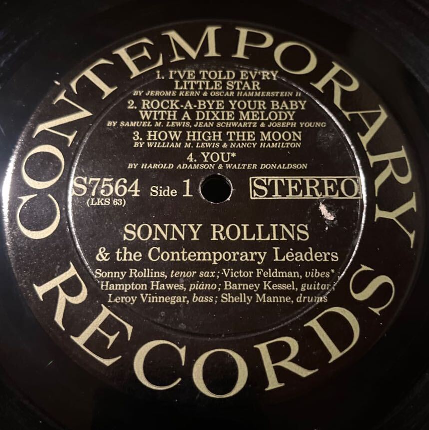 米contemporary【USオリジナル黒艶stereo】★ Sonny Rollins And The Contemporary Leaders ★ Barney Kessel Hampton Hawes参加の画像2