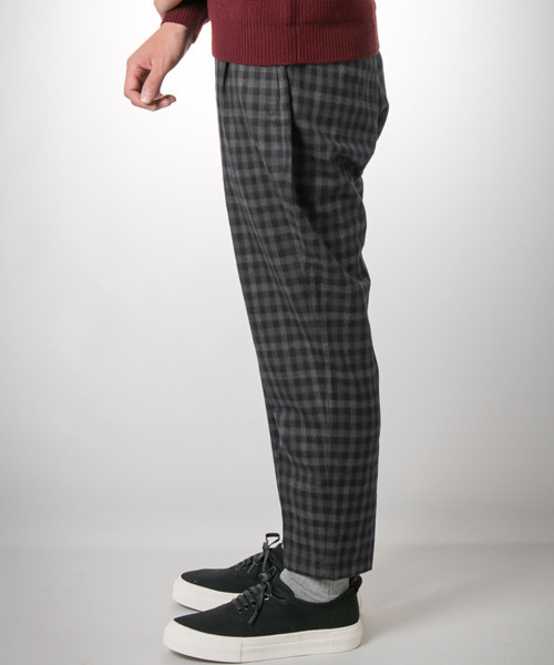 URBAN RESEARCH Tailor アーバンリサーチ テーラー スラックス チェック クロップド s パンツ サイズ M グレー チャコール 灰色 ズボンの画像6