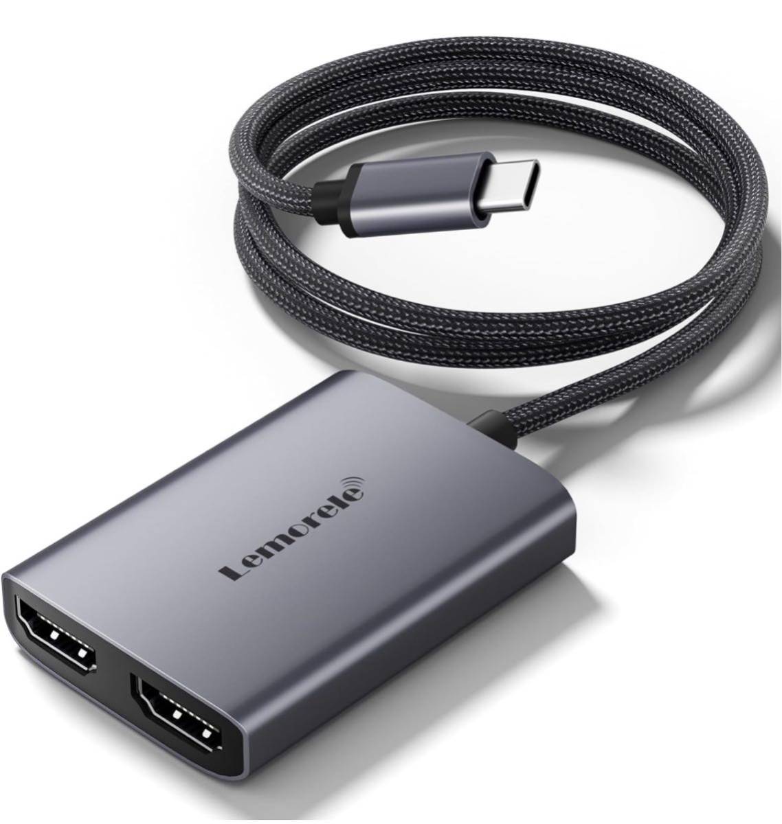 USB C デュアル HDMI 変換 アダプタ2-IN-1 TypeC Dual hdmi 拡張 4K@30 マルチhdmi ディスプレイ複数画面出力 MacOS MST hdmi 2画面 拡張_画像1