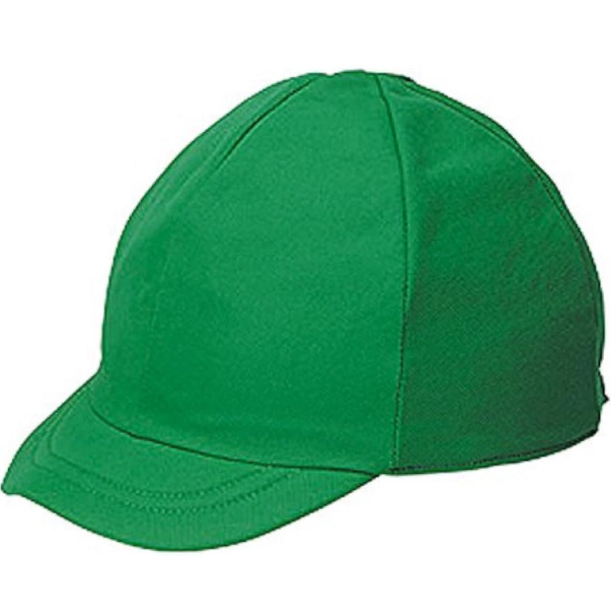 帽子 ホワイト 白　緑　学年帽子　ニット体操帽子　グリーン　Ｍ　フットマーク　 キャップ