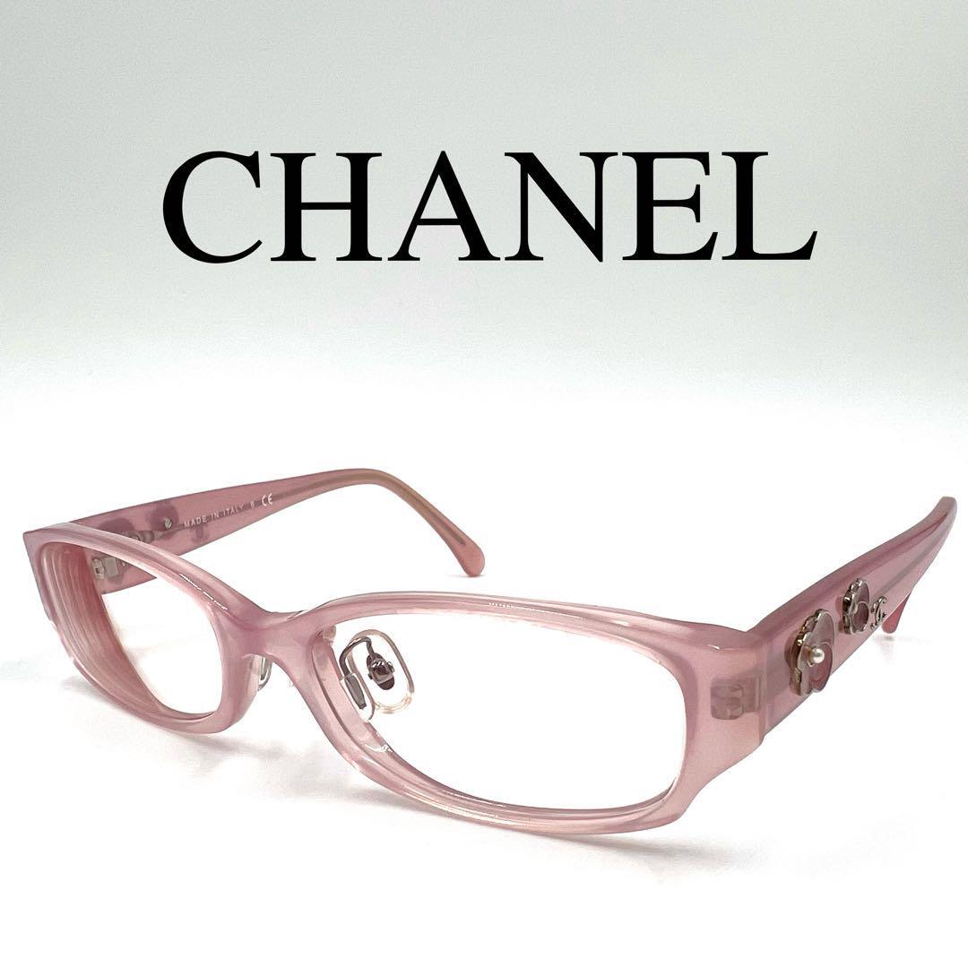 CHANEL シャネル メガネ 度入り 3198-H-A カメリア ケース付き_画像1