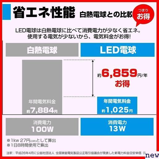 エルパ LDG13D-G-G2105 電球 / 5年 白色 G95 ボール球形 LED電球 ELPA 169の画像7