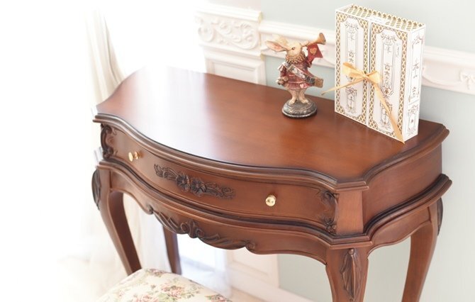 [ outlet ]188,000 jpy dresser &s tool set Brown tea color import furniture antique style European console desk 