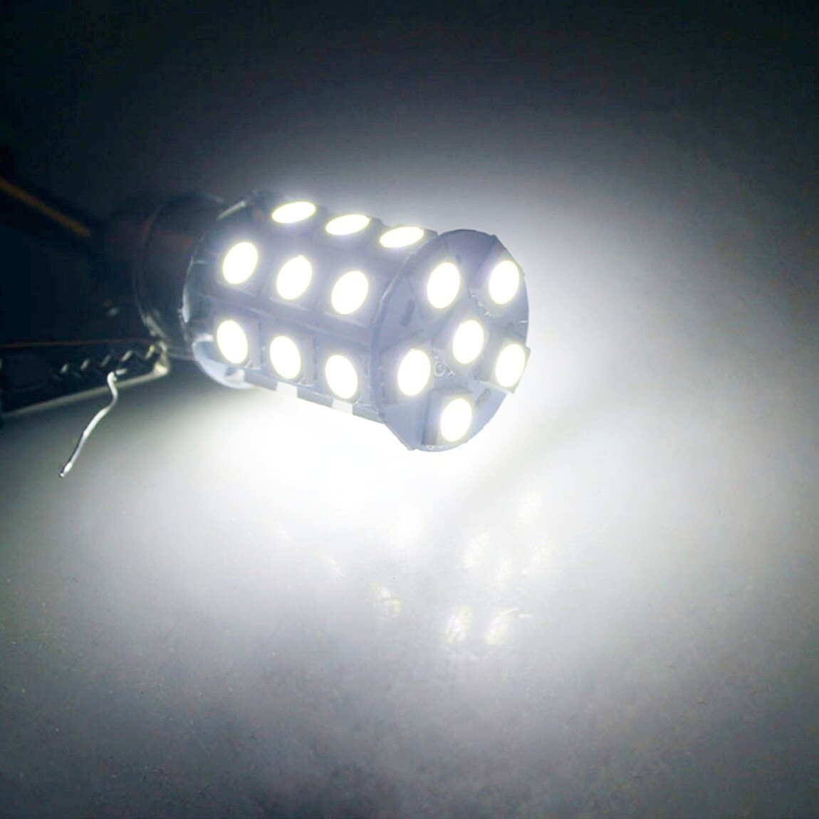 【送料無料】2個 爆光LED ホワイト S25 ダブル 27連 ストップランプ ブレーキランプ テールランプ 高輝度SMD 5050SMD_画像7