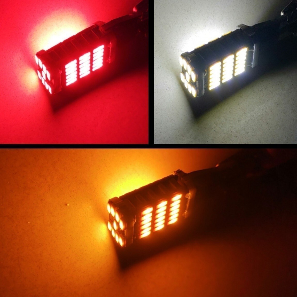 【送料無料】2個 レッド 赤 高輝度 12V 45連 LED T20 S25 ダブル テールランプ ブレーキランプ ストップランプ キャンセラー内蔵の画像8