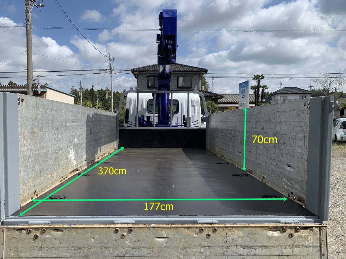 完全売切 車検1年付 いすゞ エルフ 標準 2.7t積載 H20年 アルミブロック 高あおり タダノ 3段 クレーン フックイン ラジコン付 床鉄板張_画像8
