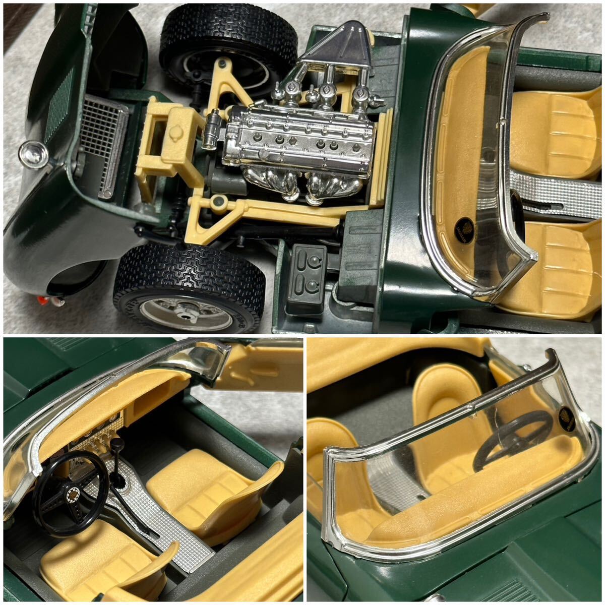 1/18 ブラーゴ ジャガー Eタイプ カブリオレ 本体のみ 欠損 burago cabriolet jaguar e type ミニカー クラシック 1961 グリーン ジャンクの画像8