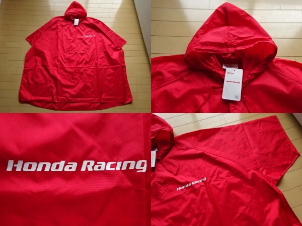 未使用タグ付き【Honda Racing】ポンチョ レッド SIZE:FREE その4 (ホンダレーシング,レインコート,カッパ,雨具)_画像4