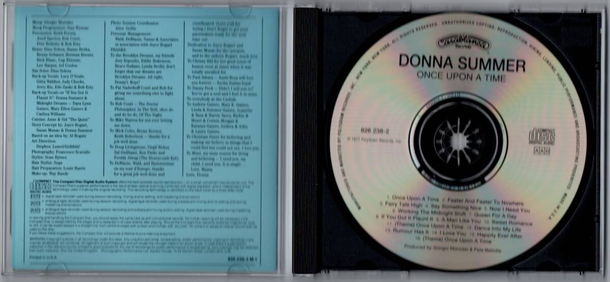 ドナ・サマー ワンス・アポン・ア・タイム 輸入盤CD アメリカ盤 １９７７年作品の画像3