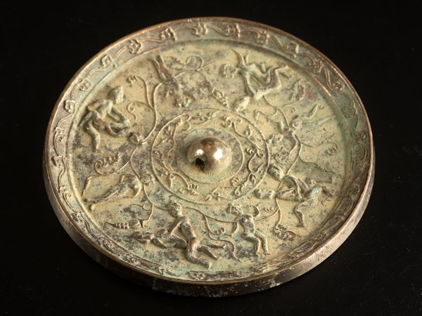 【流】中国美術 銅製 古鏡 TS032_画像1