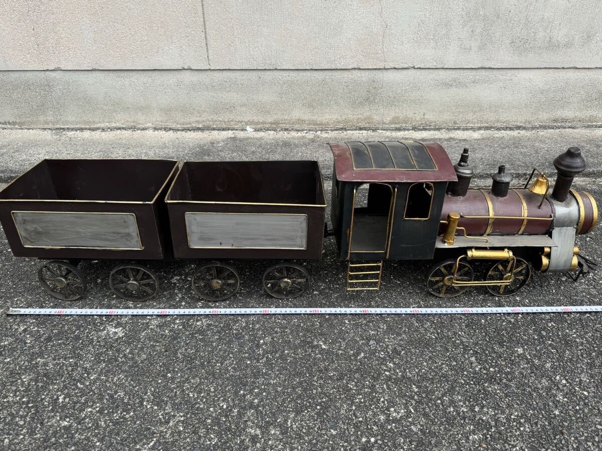 ヴィンテージ ブリキ 特大蒸気機関車 全長 約120cm 3両 / 現状渡し_画像10