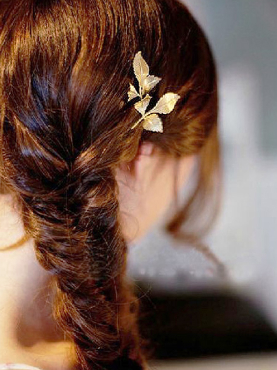 ヘアピン リーフ ゴールド 2個セット 髪飾り 髪留め 3枚葉 ×5枚葉 2点セット 組み合わせ自由の画像9