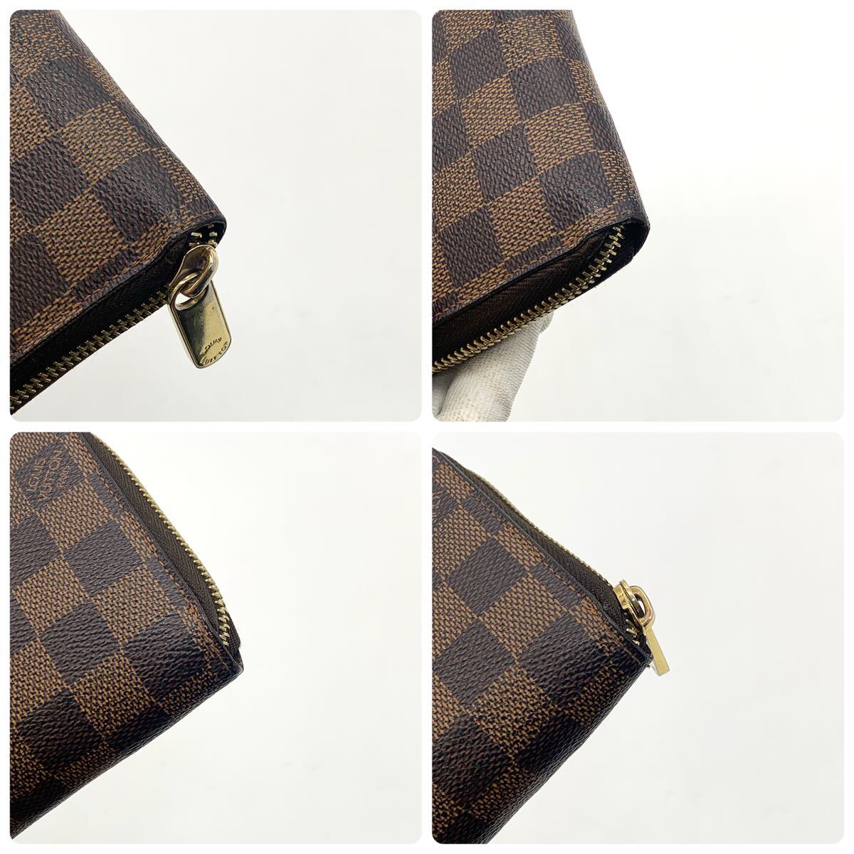 【美品】LOUISVUITTON ルイヴィトン ダミエ エベヌ 長財布 ジッピーウォレット ラウンドファスナー ジップ メンズ レディース N60015 男女の画像4