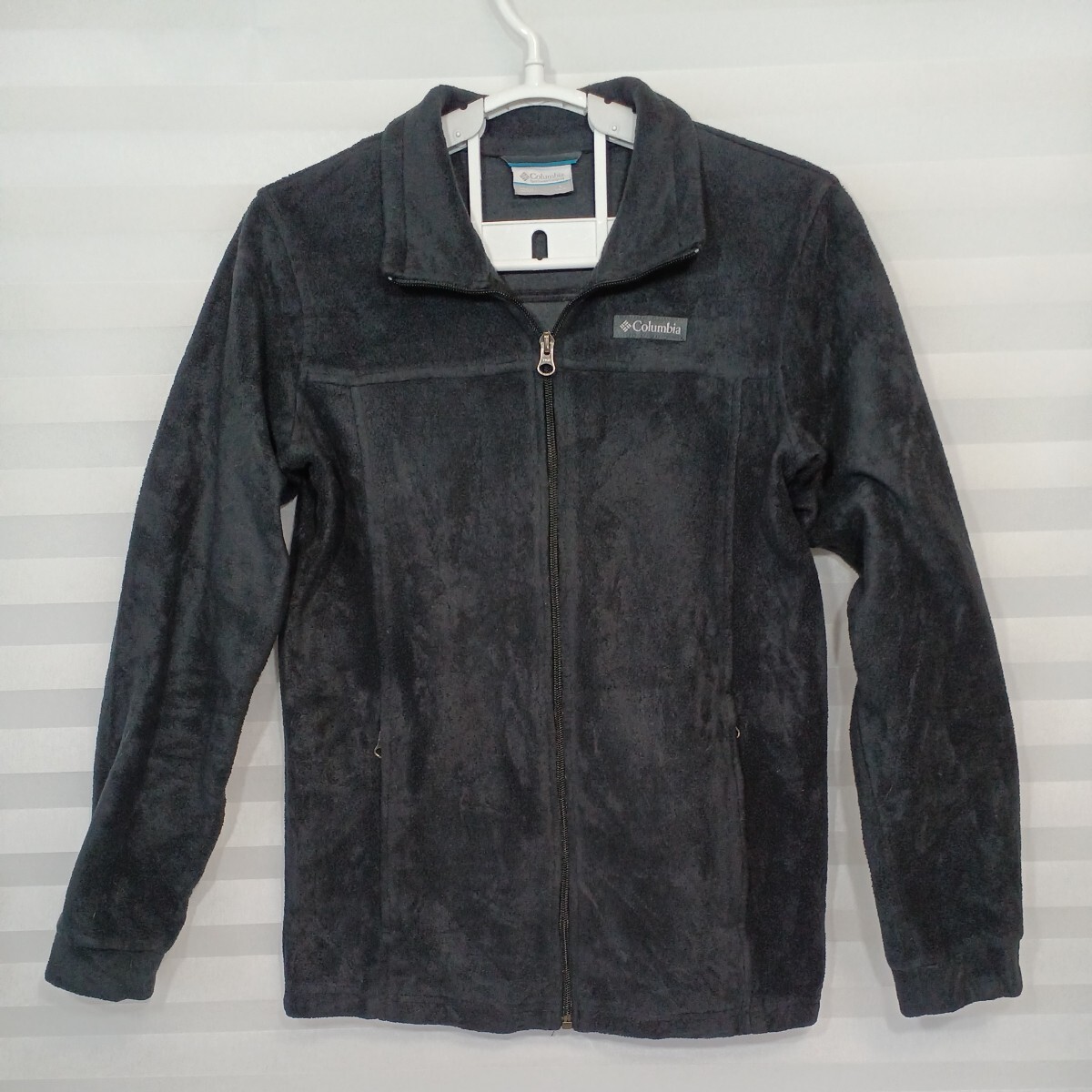 zal-88!US old clothes Colombia Columbia Kids fleece jacket * black US-L(14/16)( Japan size 155-165cm) outdoor 