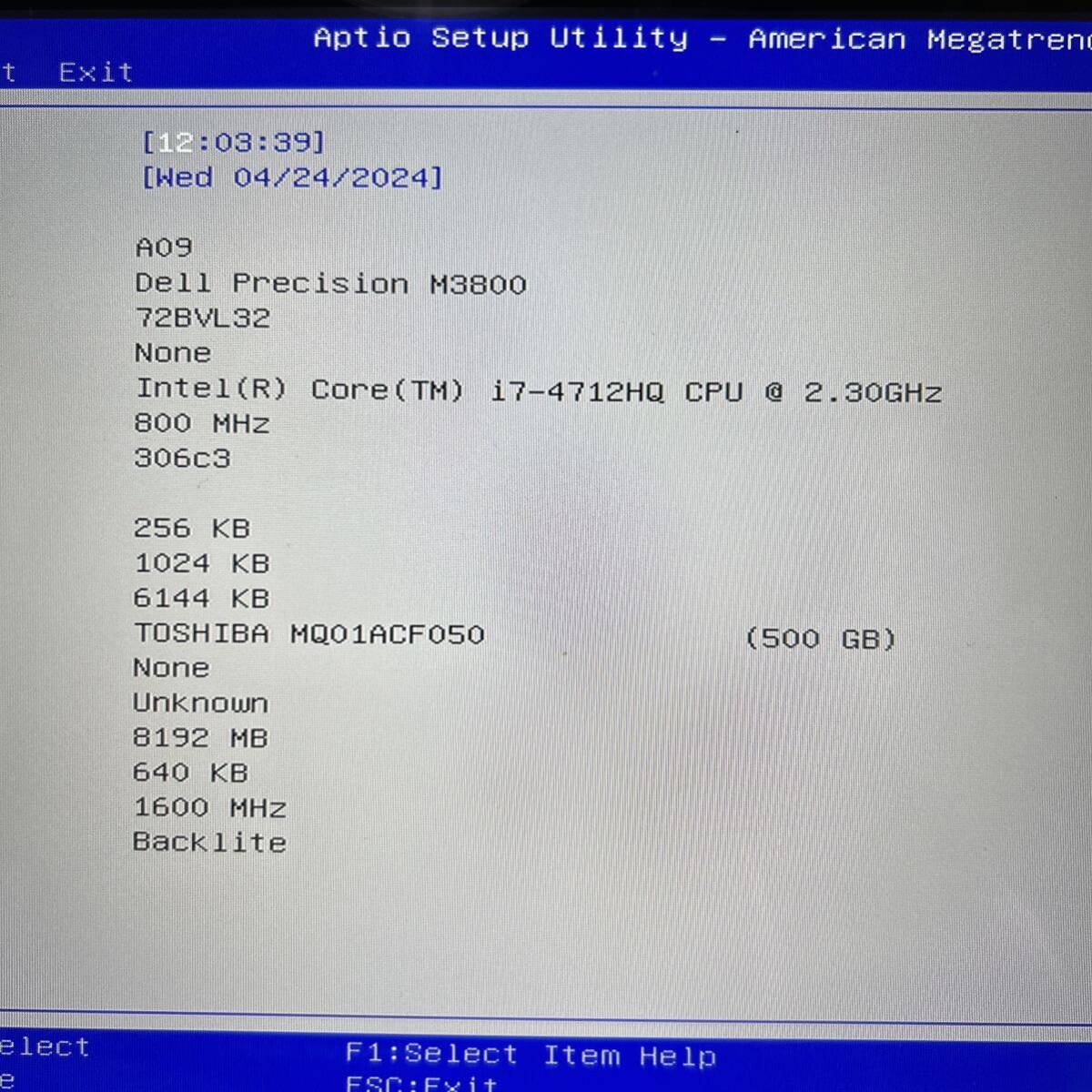 中古Dell Precision M3800 i7-4712HQ #2863_画像2