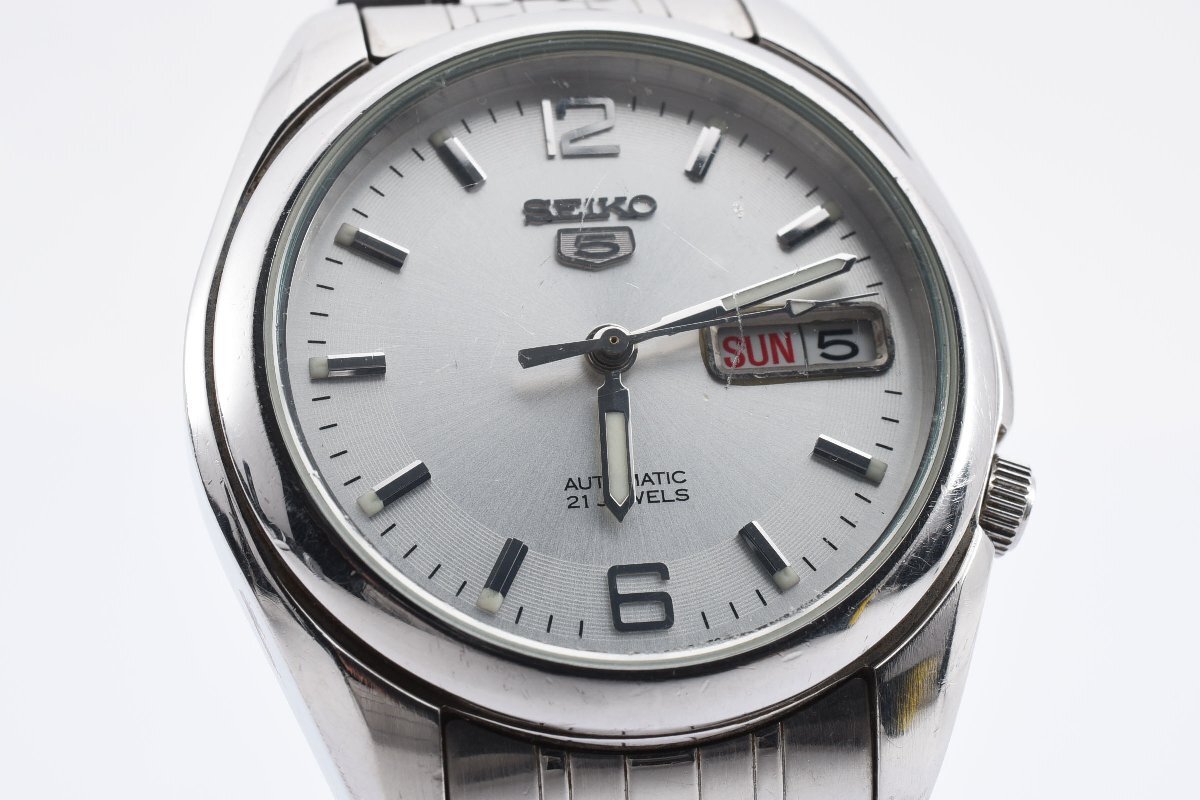 稼働品 セイコー ファイブ デイデイト 裏スケ 7S26-01V0 自動巻き メンズ 腕時計 SEIKO_画像1