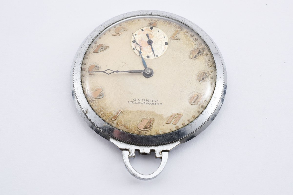 アーモンド クロノメーター ポケットウォッチ スモセコ 手巻き メンズ 腕時計 ALMONDの画像3