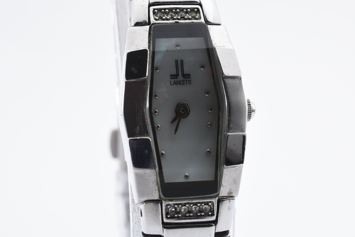 ランチェッティ 石付き スクエア シェル文字盤 LT-6032 クォーツ レディース 腕時計 LANCETTIの画像1