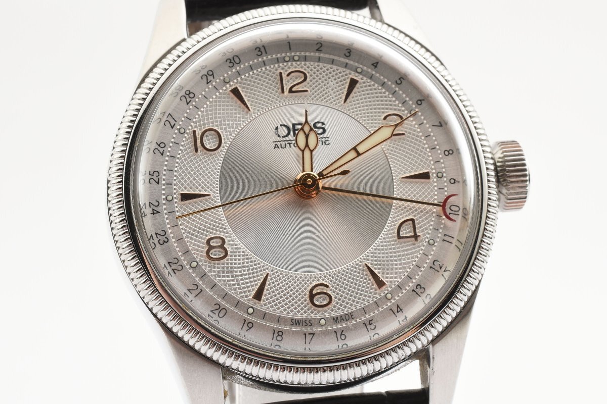 オリス ビッククラウン ポインターデイト 裏スケ ラウンド 7696-40 自動巻き メンズ 腕時計 ORISの画像1