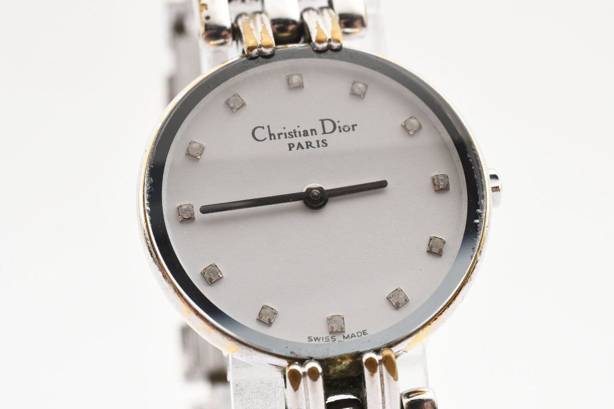 ディオール バギラ 石付き ラウンド D44-120 クォーツ レディース 腕時計 ChristianDior_画像1