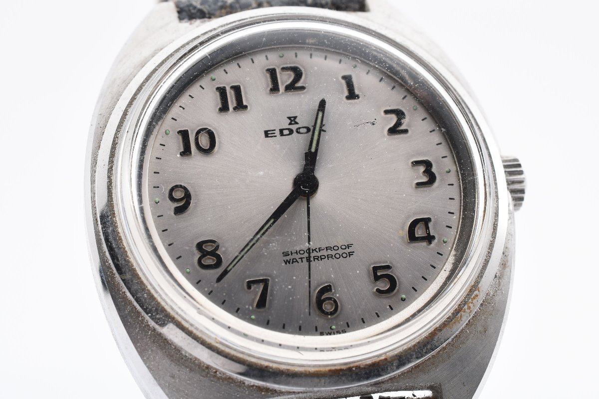 稼働品 エドックス ラウンド 手巻き メンズ 腕時計 EDOXの画像1