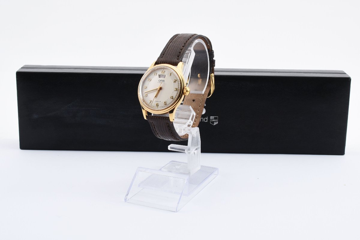 箱入り 稼働品 オリス デイト ラウンド 7429 手巻き レディース 腕時計 ORISの画像2
