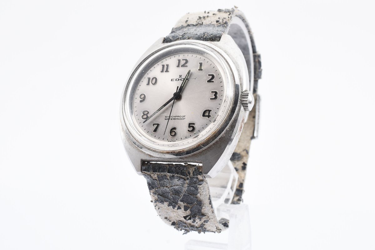 稼働品 エドックス ラウンド 手巻き メンズ 腕時計 EDOXの画像2