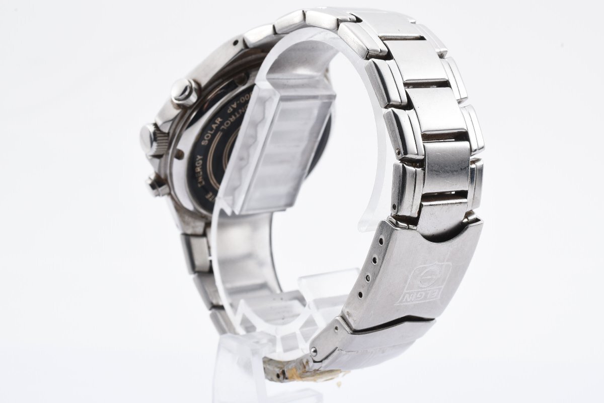 エルジン シルバードライブ シルバー ソーラー メンズ 腕時計 ELGINの画像4