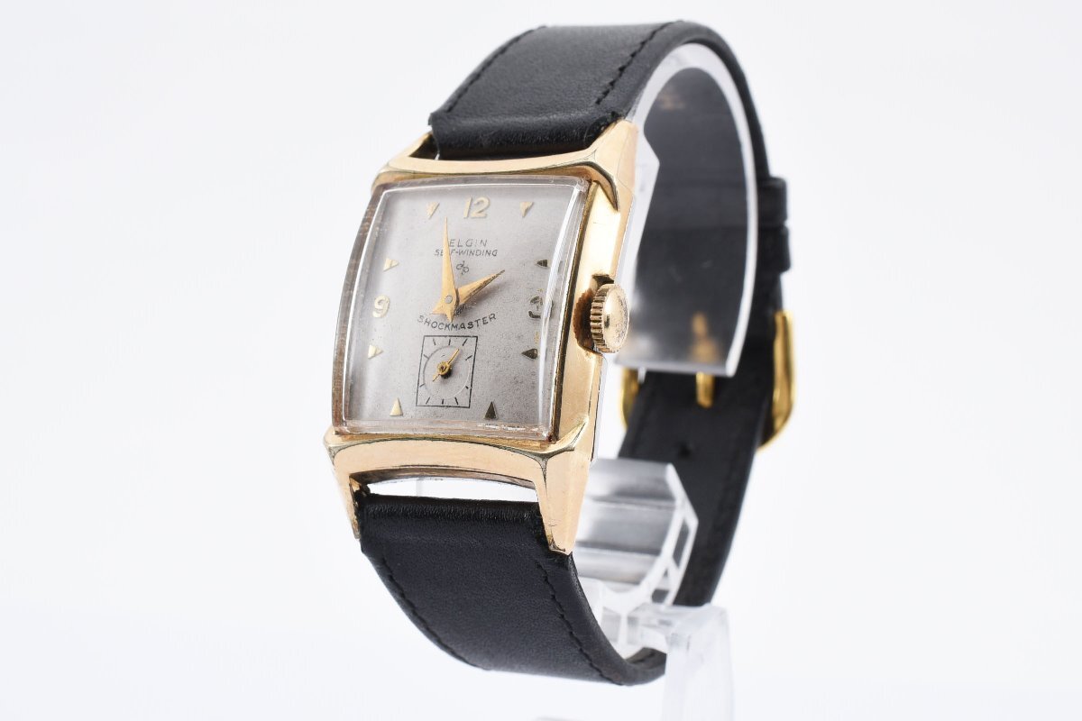 稼働品 エルジン セルフウィンデイング スモセコ 手巻き メンズ 腕時計 ELGINの画像2