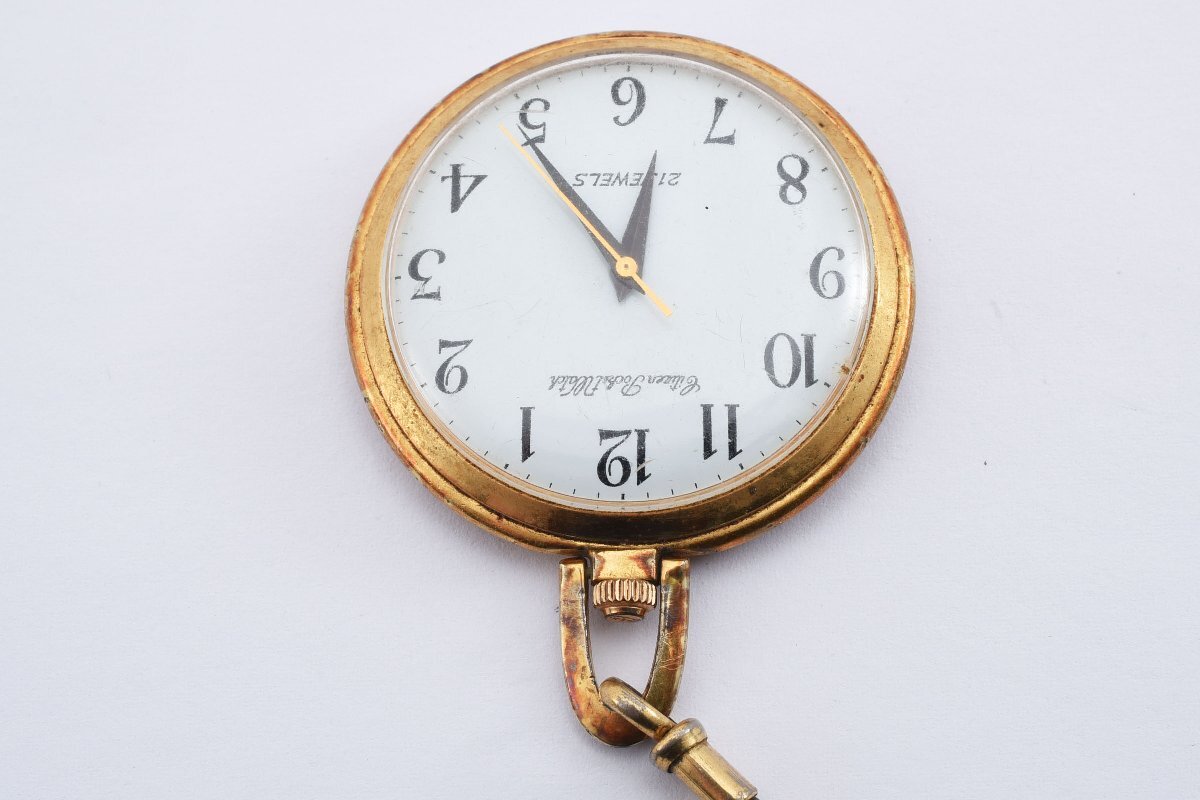 稼働品 シチズン 懐中時計 ポケットウォッチ ゴールド 手巻き メンズ 腕時計の画像3