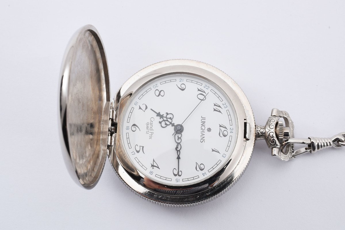 ユンハンス 懐中時計 グランプリ ラウンド 白文字盤 クオーツ メンズ 腕時計 JUNGHANSの画像4