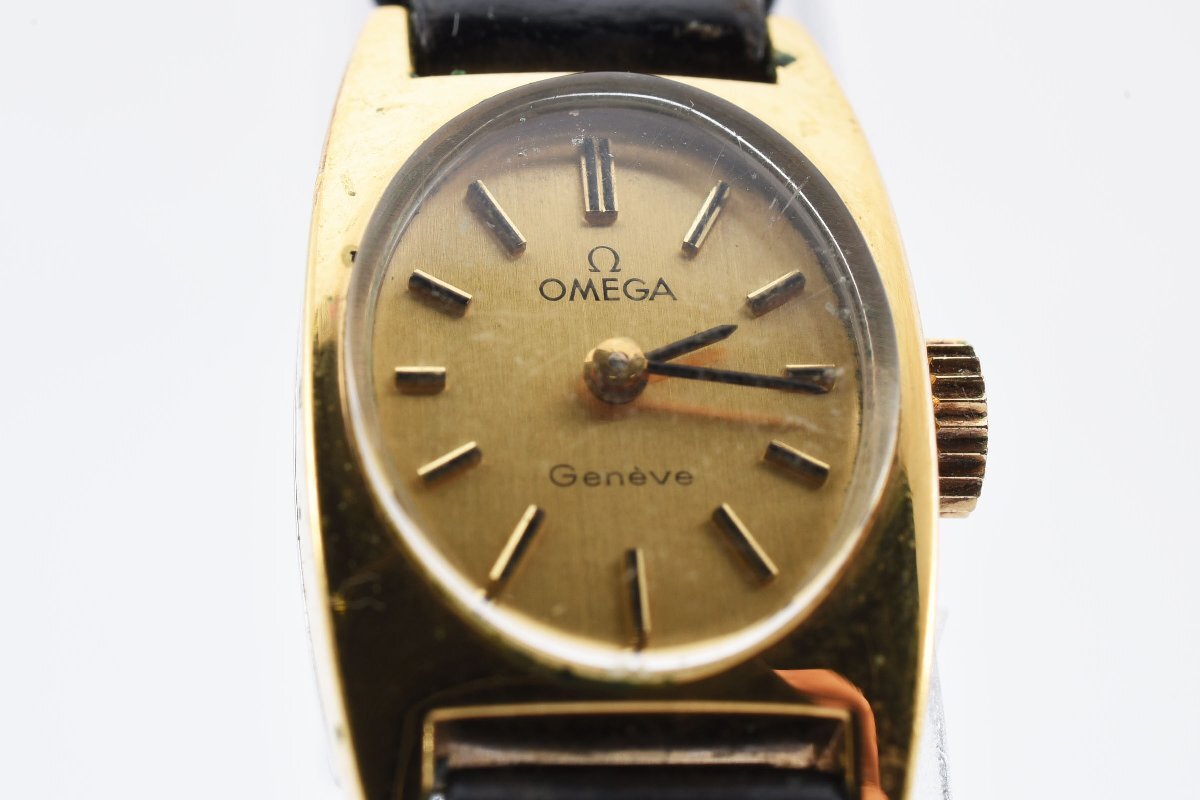 稼働品 オメガ ジュネーブ ゴールド 手巻き レディース 腕時計 OMEGA_画像1
