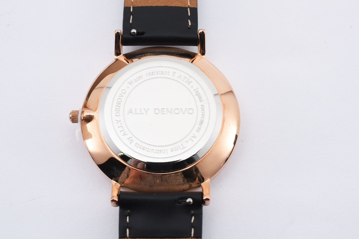 美品 箱付き 石付き アリーデノヴォ 2本巻き ラウンド ゴールド クォーツ 腕時計 ALLY DENOVOの画像4