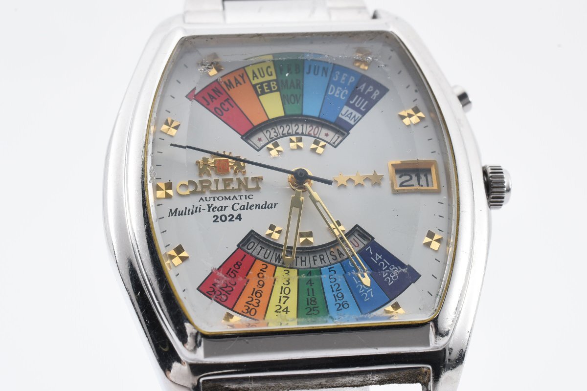 オリエント マルチイヤーカレンダー デイト スクエア 660116 自動巻き メンズ 腕時計 ORIENT