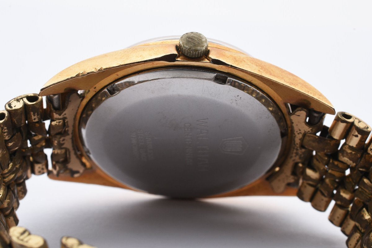 稼働品 ウォルサム センテニアル デイト ゴールド 手巻き メンズ 腕時計 WALTHAMの画像5